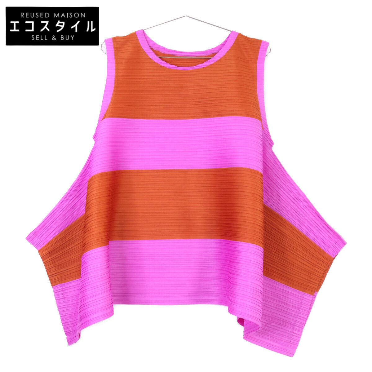 PLEATS PLEASE プリーツプリーズ 【美品】PP91-JK602 COLORFUL MERRY BOUNCE プリーツ ノースリーブ 変形カットソー トップス