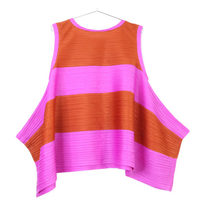 PLEATS PLEASE プリーツプリーズ 【美品】PP91-JK602 COLORFUL MERRY BOUNCE プリーツ ノースリーブ 変形カットソー トップス