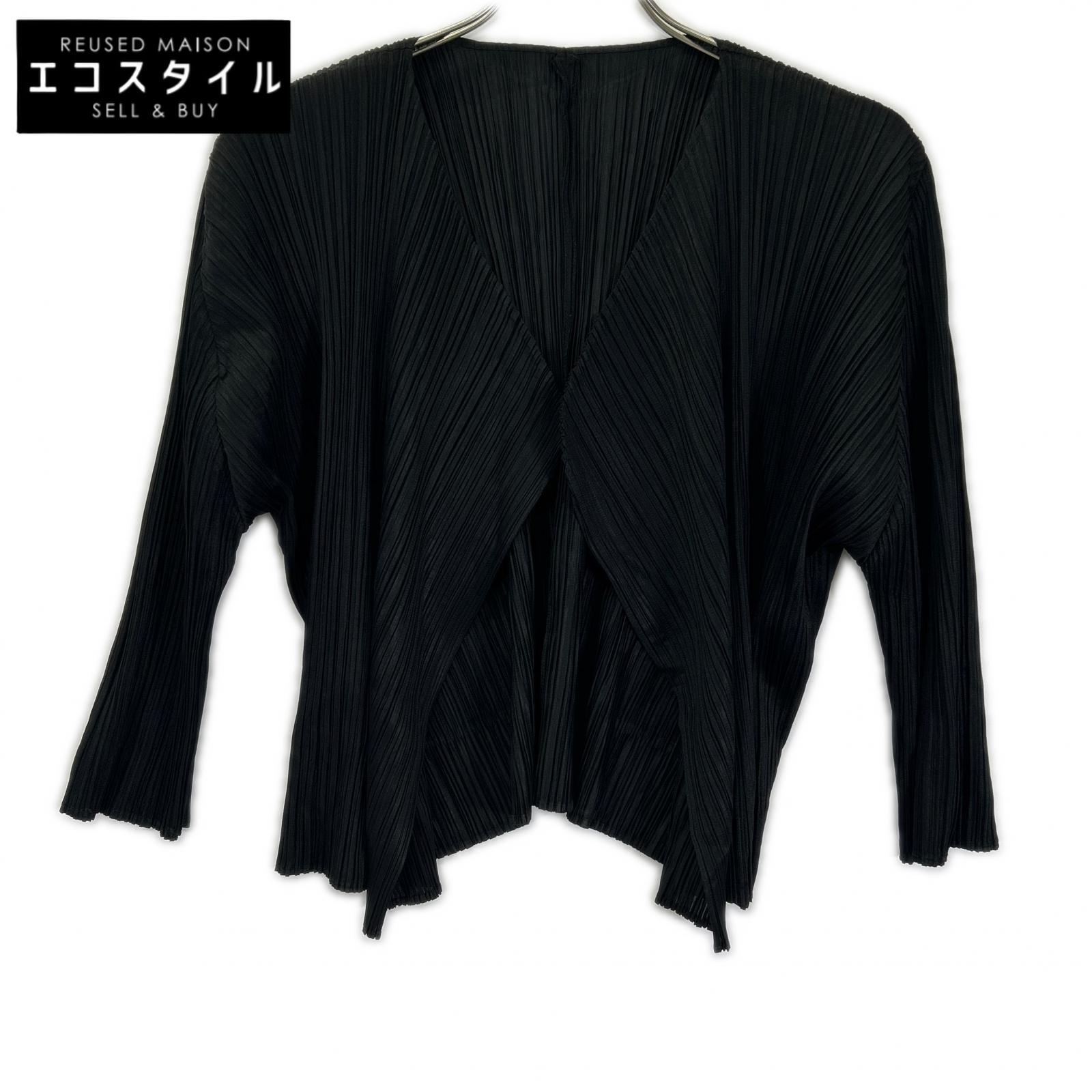 PLEATS PLEASE プリーツプリーズ ブラック PPp73-JO142 プリーツ カーディガン トップス