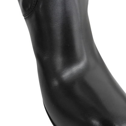 SARTORE サルトル 美品 ヒール ロングブーツ シューズ レディース レザー ブラック 37 1/2 SR1858 シューズ