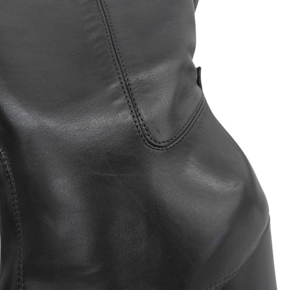 SARTORE サルトル 美品 ヒール ロングブーツ シューズ レディース レザー ブラック 37 1/2 SR1858 シューズ