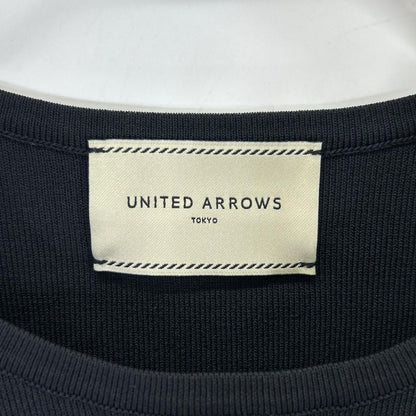 UNITED ARROWS ユナイテッドアローズ 1518-183-1775 ブラック×ホワイト ジャカードパフスリーブ ニットトップス トップス