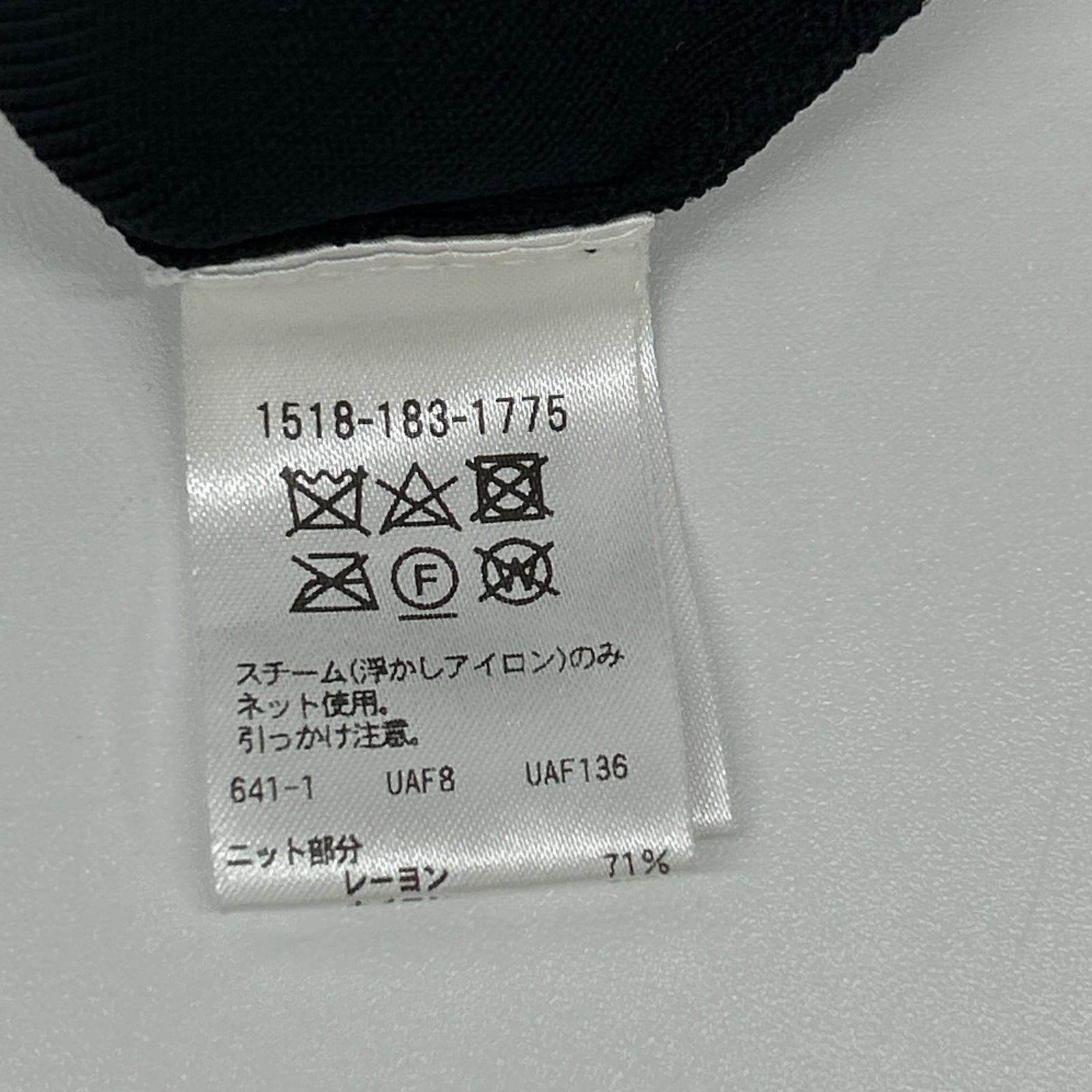 UNITED ARROWS ユナイテッドアローズ 1518-183-1775 ブラック×ホワイト ジャカードパフスリーブ ニットトップス トップス