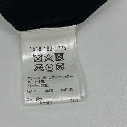 UNITED ARROWS ユナイテッドアローズ 1518-183-1775 ブラック×ホワイト ジャカードパフスリーブ ニットトップス トップス