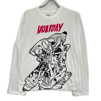 HOLIDAY ホリデー 23201106 ホワイト イラストプリント 長袖Tシャツ トップス