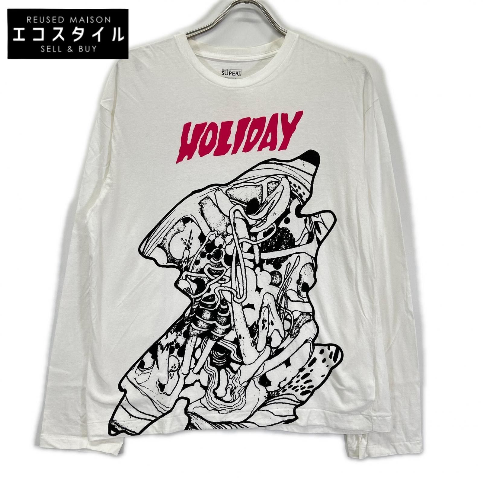 HOLIDAY ホリデー 23201106 ホワイト イラストプリント 長袖Tシャツ トップス