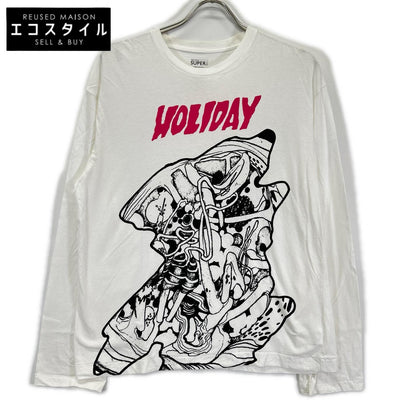 HOLIDAY ホリデー 23201106 ホワイト イラストプリント 長袖Tシャツ トップス