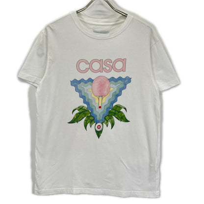 CASABLANCA カサブランカ 22SS-3 ホワイト JERSEY SCREEN PRINTED T-SHIRT トップス