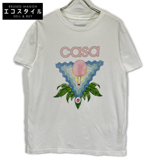 CASABLANCA カサブランカ 22SS-3 ホワイト JERSEY SCREEN PRINTED T-SHIRT トップス