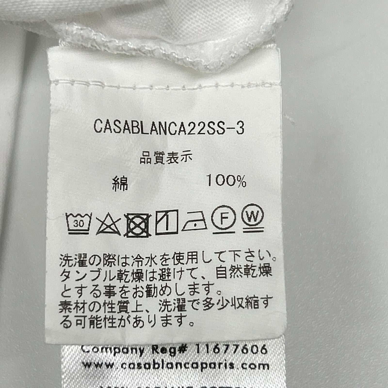 CASABLANCA カサブランカ 22SS-3 ホワイト JERSEY SCREEN PRINTED T-SHIRT トップス