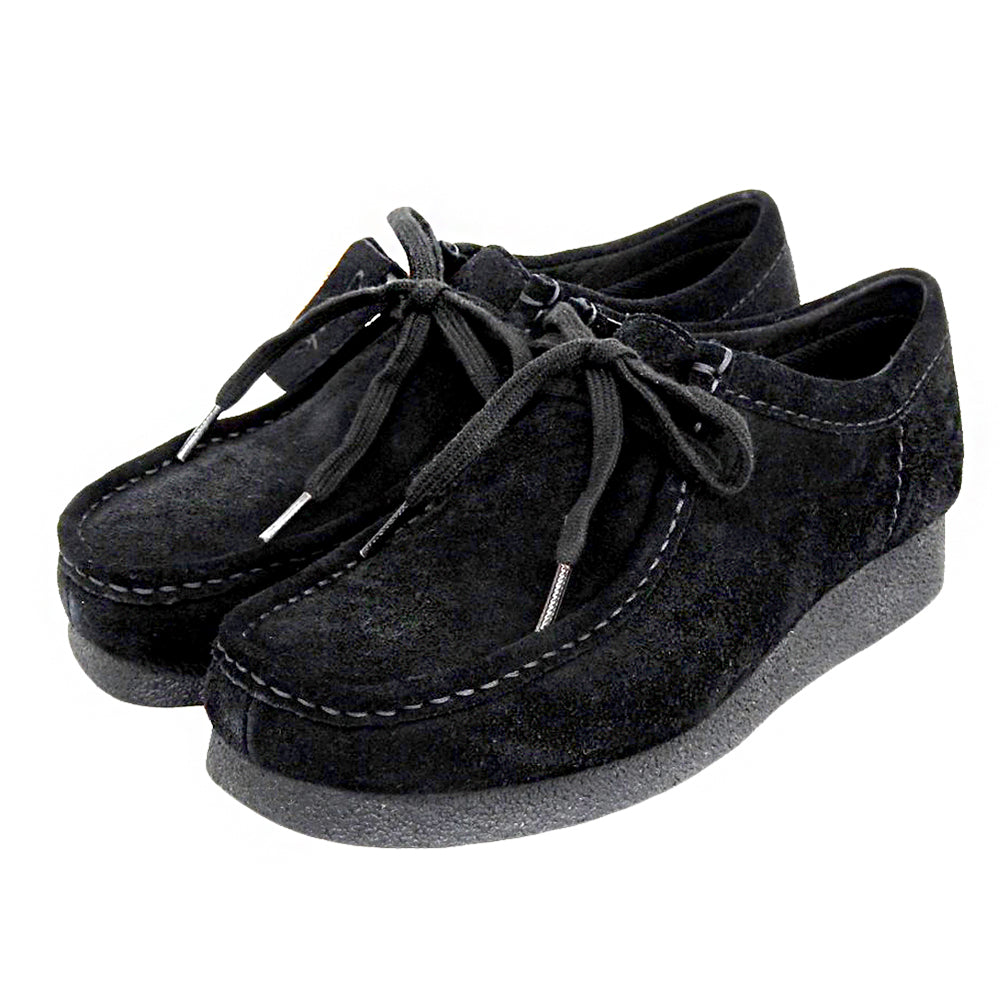 Clarks クラークス 新品同様 スエード ワラビー シューズ レディース 黒 ブラック 24cm 261778337 シューズ