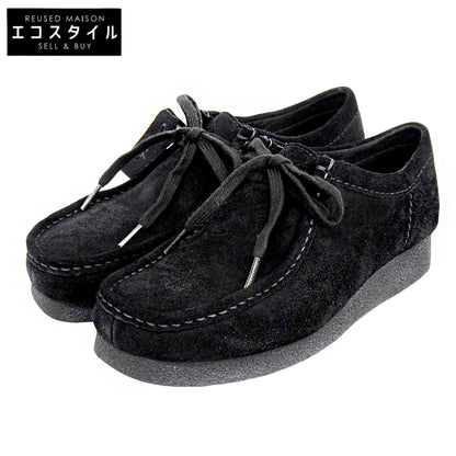 Clarks クラークス 新品同様 スエード ワラビー シューズ レディース 黒 ブラック 24cm 261778337 シューズ