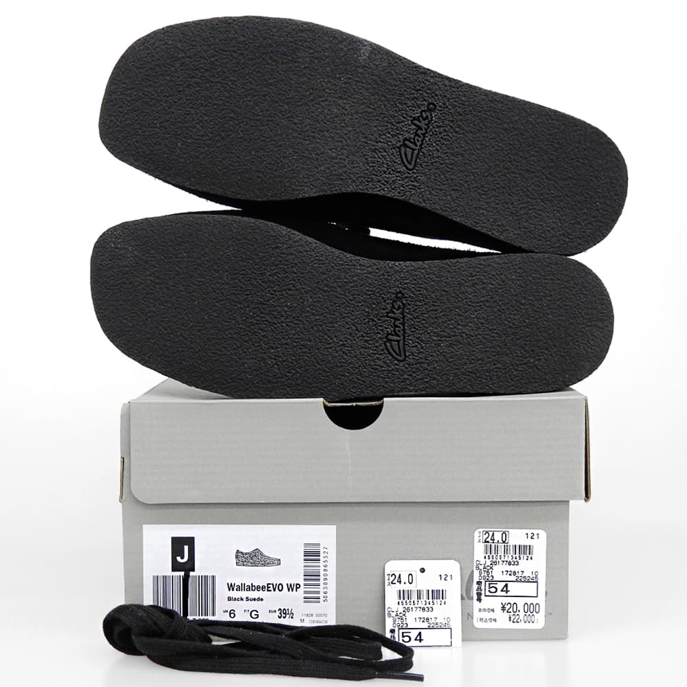 Clarks クラークス 新品同様 スエード ワラビー シューズ レディース 黒 ブラック 24cm 261778337 シューズ