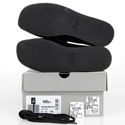 Clarks クラークス 新品同様 スエード ワラビー シューズ レディース 黒 ブラック 24cm 261778337 シューズ