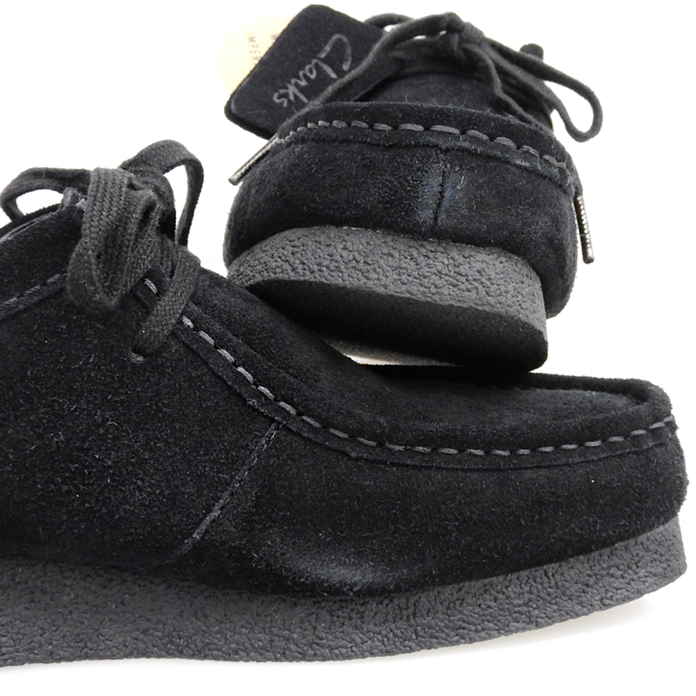 Clarks クラークス 新品同様 スエード ワラビー シューズ レディース 黒 ブラック 24cm 261778337 シューズ