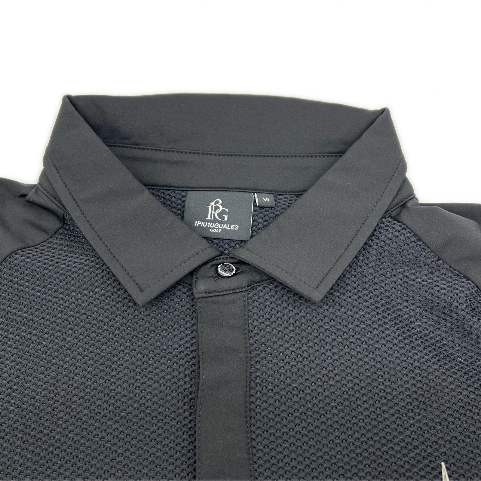 1piu1uguale3 ウノピゥウノウグァーレトレ GRT248-GPU002 ブラック POLO MESH トップス トップス
