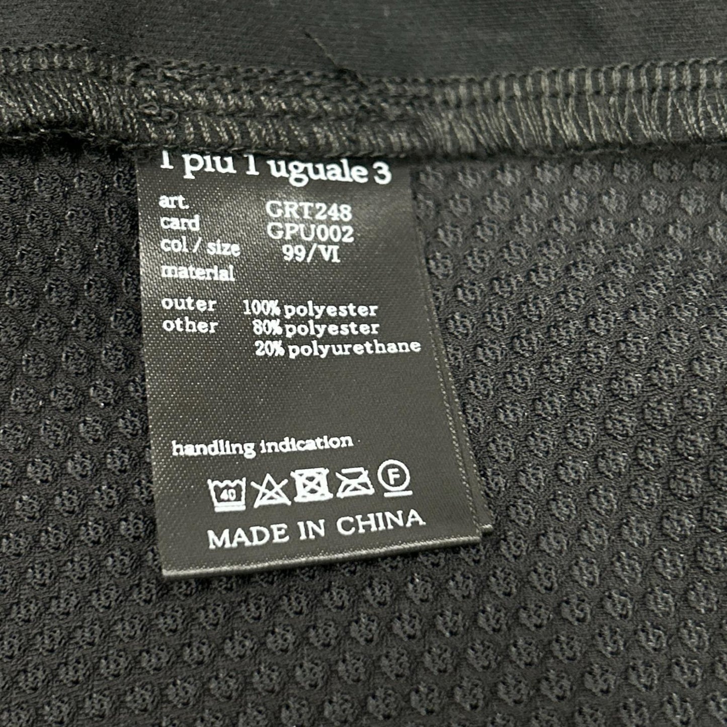 1piu1uguale3 ウノピゥウノウグァーレトレ GRT248-GPU002 ブラック POLO MESH トップス トップス