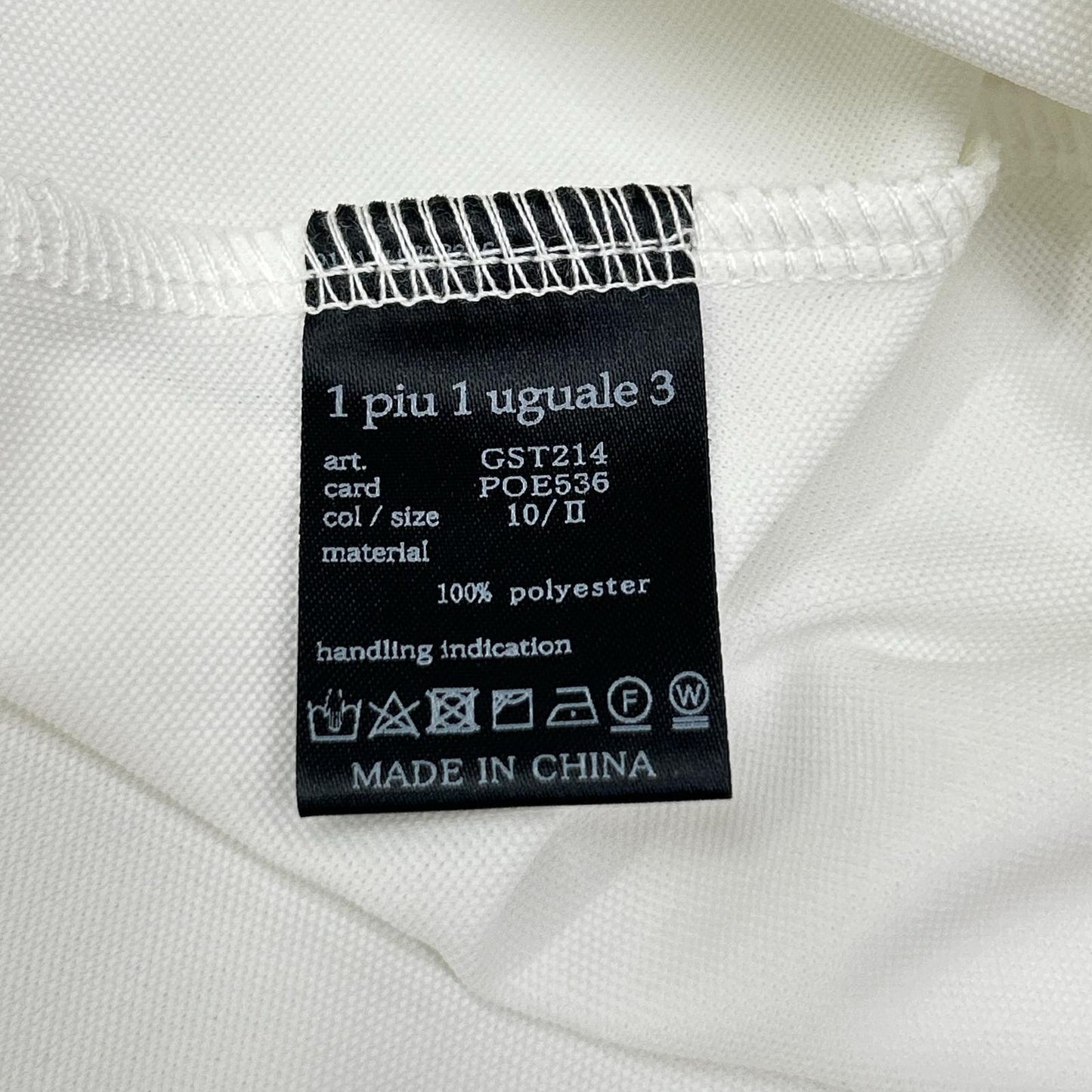 1piu1uguale3 ウノピゥウノウグァーレトレ GST214-POE536 ホワイト POLO EMBOSS トップス トップス
