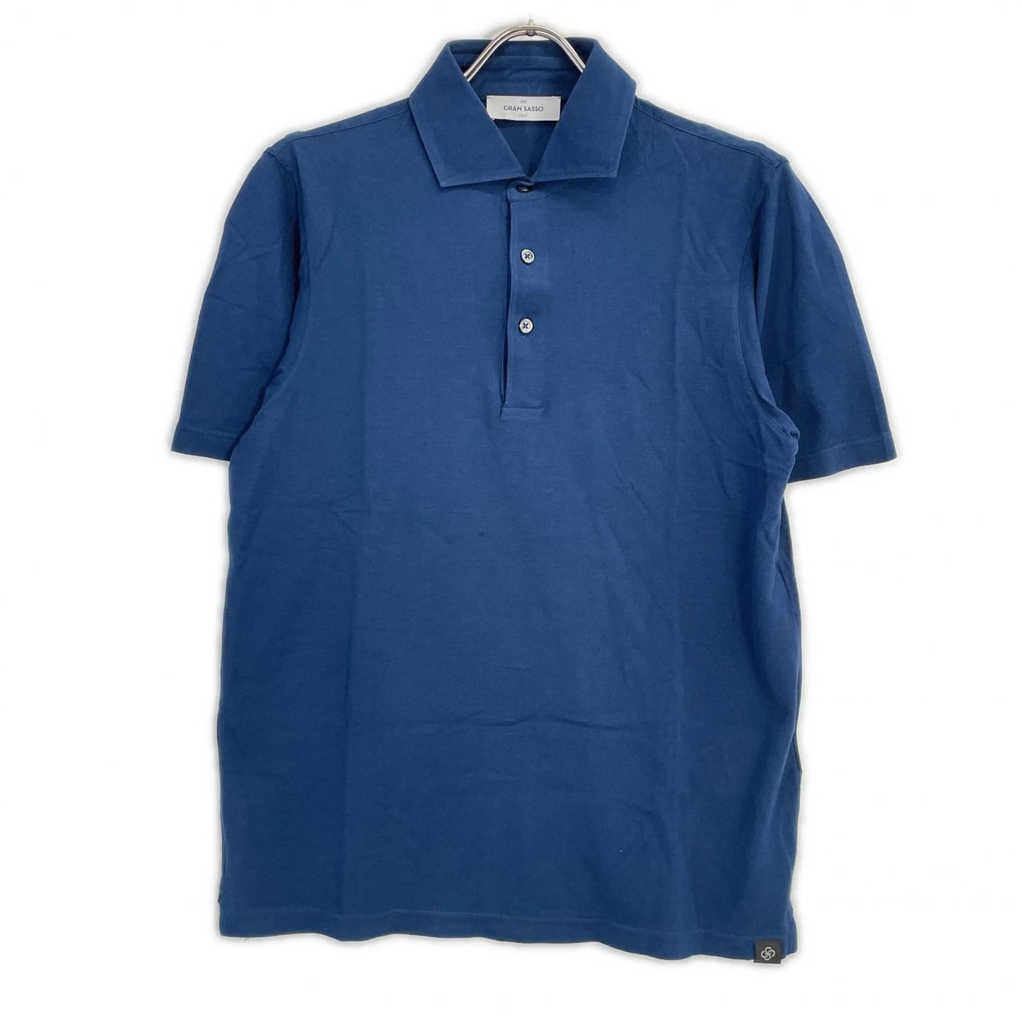 GRAN SASSO グランサッソ ブルー 24P 60103 81401 70双糸 コットン 鹿の子 ポロシャツ トップス
