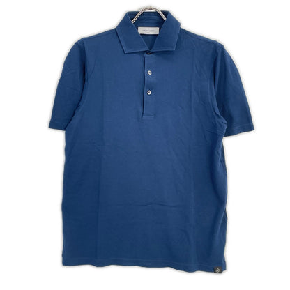GRAN SASSO グランサッソ ブルー 24P 60103 81401 70双糸 コットン 鹿の子 ポロシャツ トップス