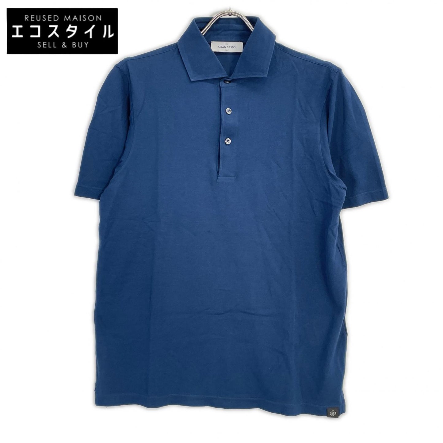 GRAN SASSO グランサッソ ブルー 24P 60103 81401 70双糸 コットン 鹿の子 ポロシャツ トップス