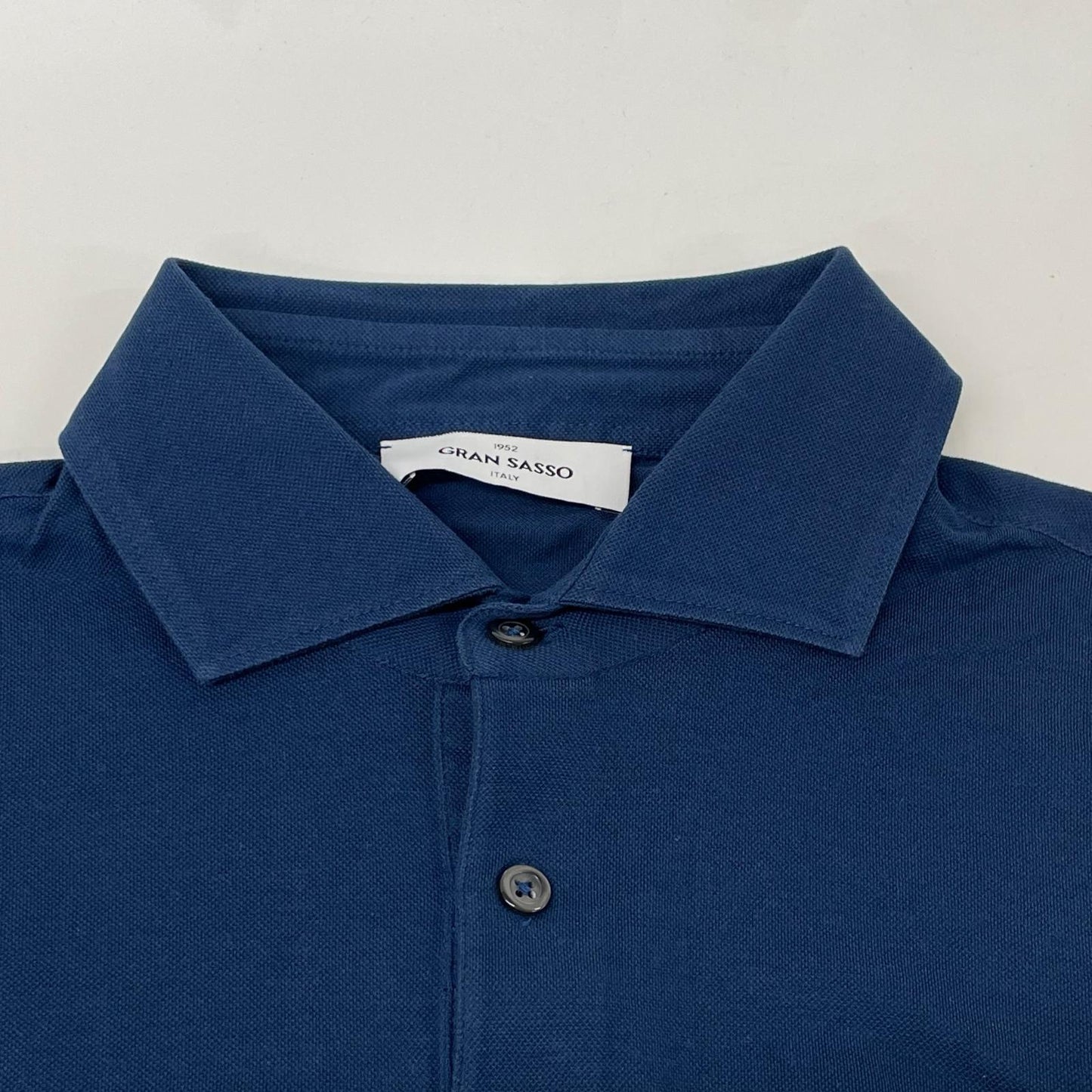 GRAN SASSO グランサッソ ブルー 24P 60103 81401 70双糸 コットン 鹿の子 ポロシャツ トップス