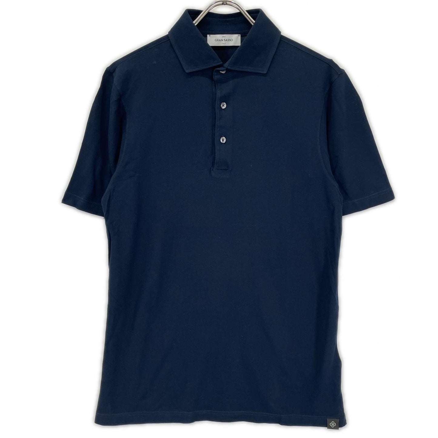 GRAN SASSO グランサッソ ネイビー 24P 60103 81401 70双糸 コットン 鹿の子 ポロシャツ トップス