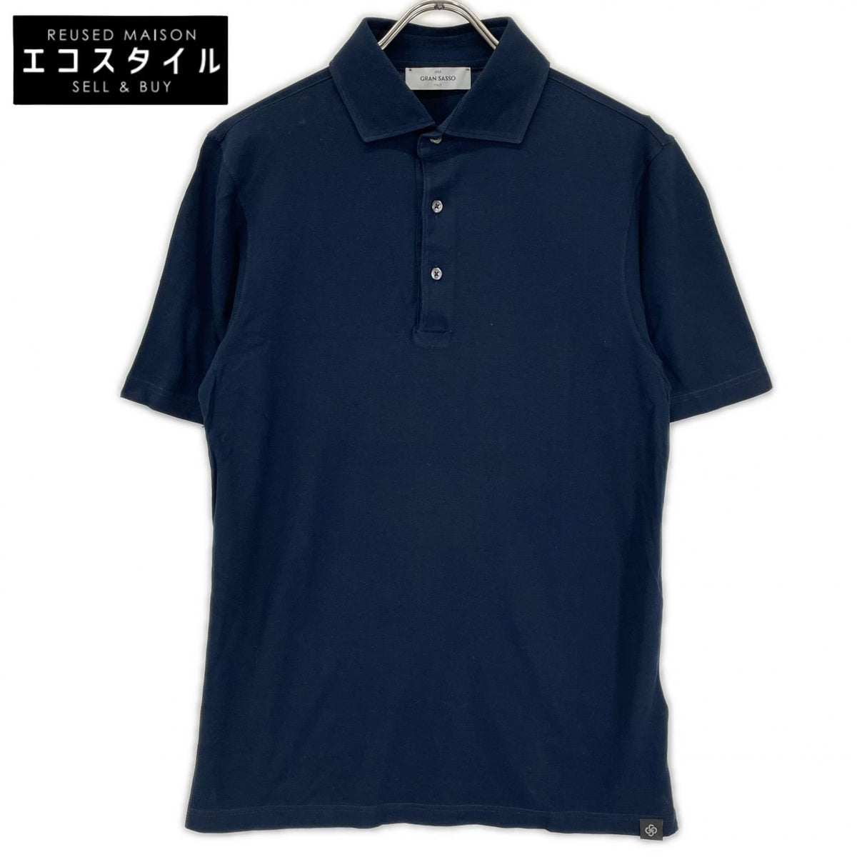 GRAN SASSO グランサッソ ネイビー 24P 60103 81401 70双糸 コットン 鹿の子 ポロシャツ トップス