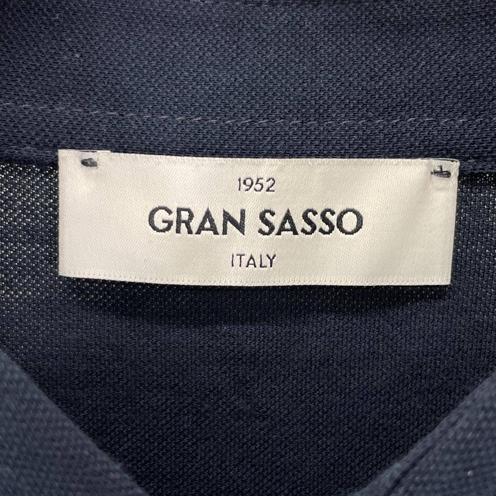 GRAN SASSO グランサッソ ネイビー 24P 60103 81401 70双糸 コットン 鹿の子 ポロシャツ トップス