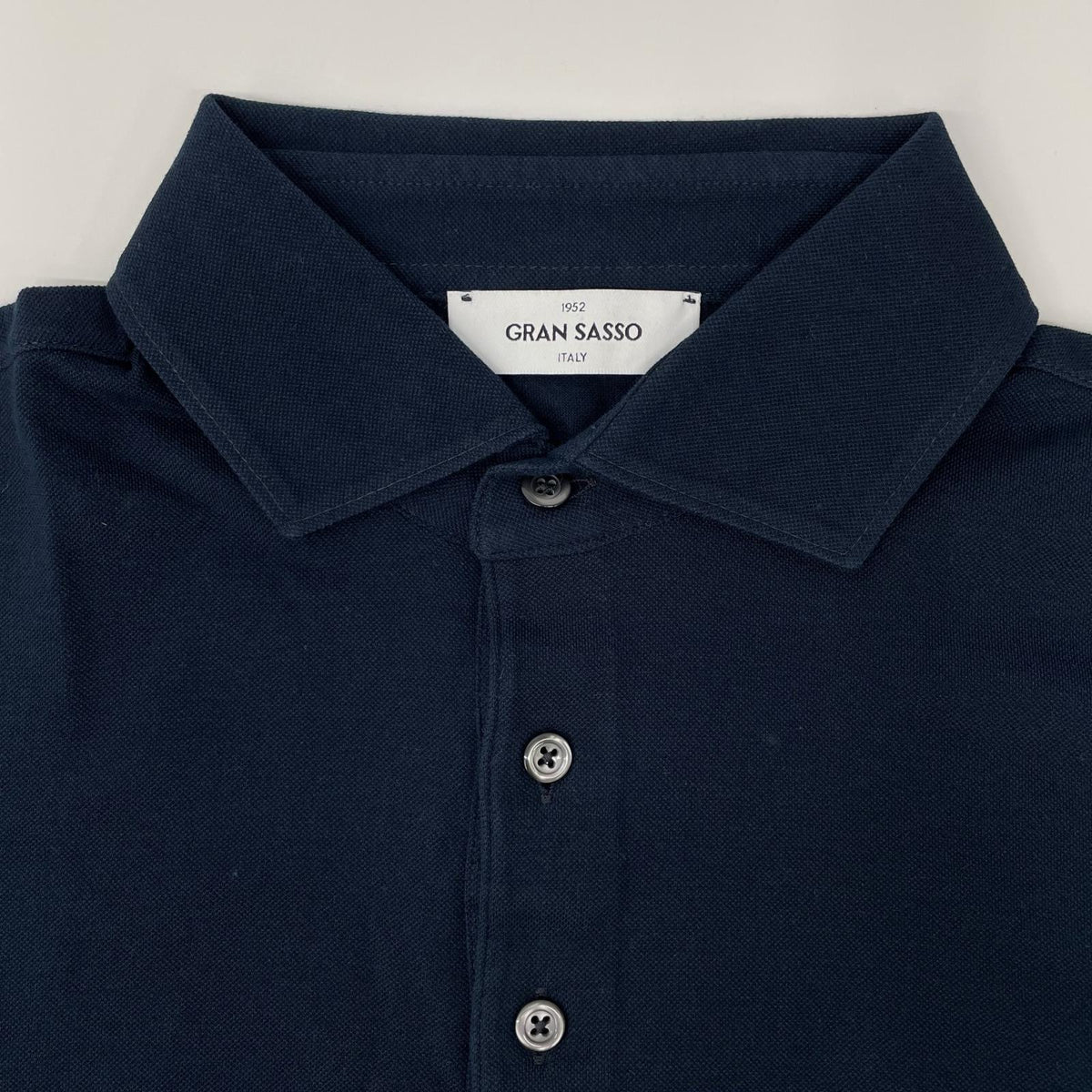 GRAN SASSO グランサッソ ネイビー 24P 60103 81401 70双糸 コットン 鹿の子 ポロシャツ トップス