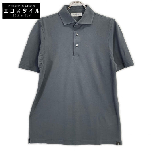 GRAN SASSO グランサッソ グレー 24P 60103 81401 70双糸 コットン 鹿の子 ポロシャツ トップス