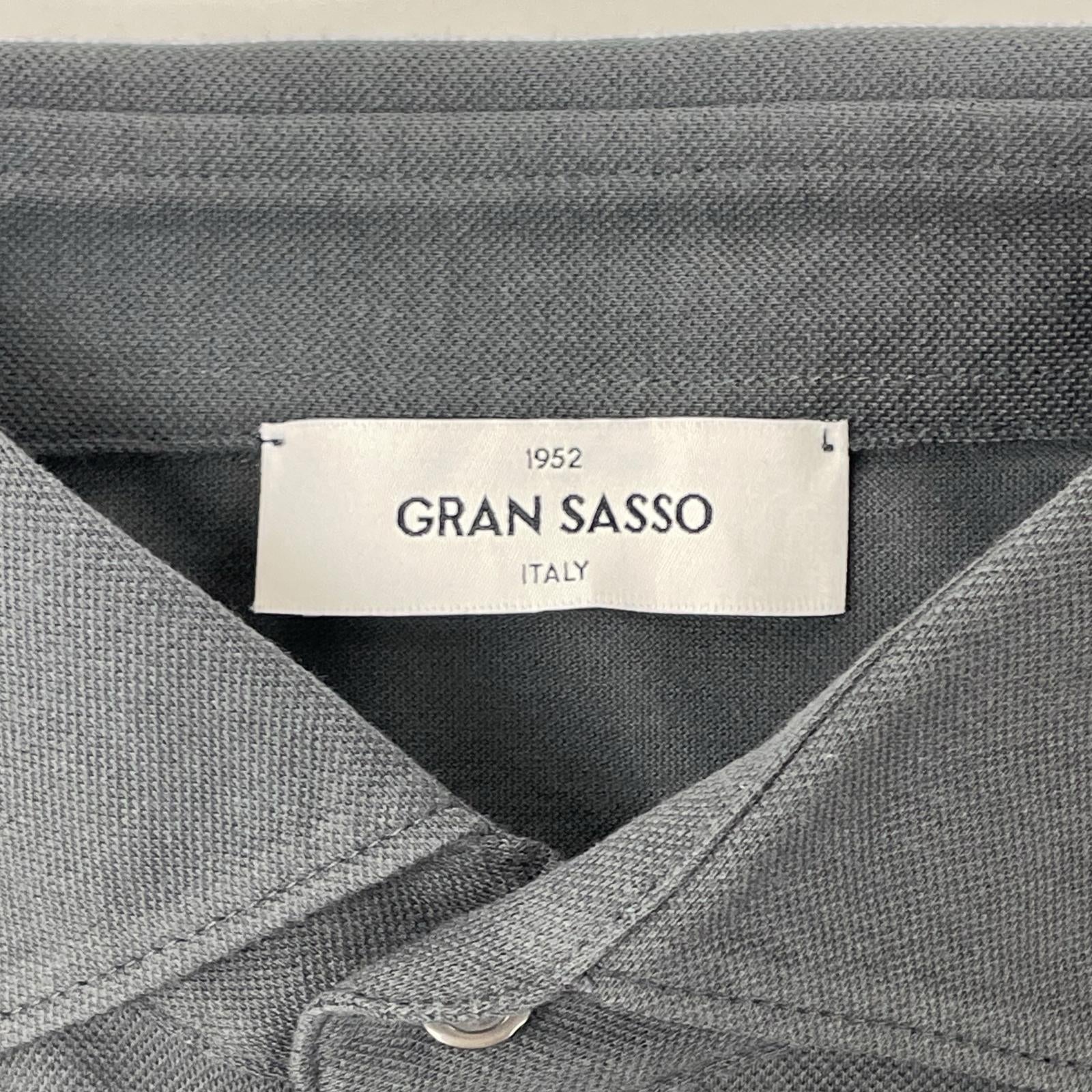 GRAN SASSO グランサッソ グレー 24P 60103 81401 70双糸 コットン 鹿の子 ポロシャツ トップス