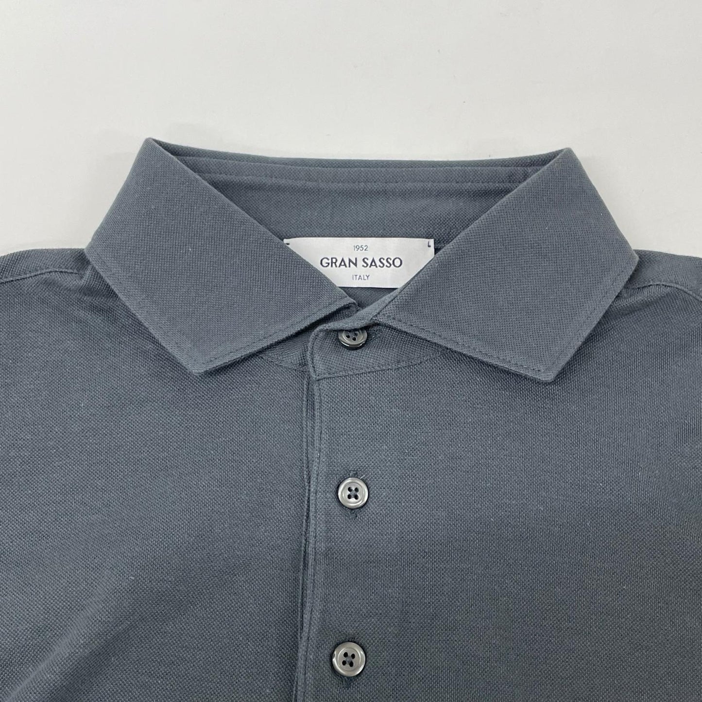 GRAN SASSO グランサッソ グレー 24P 60103 81401 70双糸 コットン 鹿の子 ポロシャツ トップス