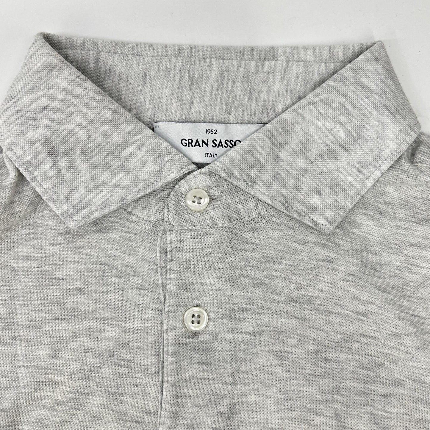 GRAN SASSO グランサッソ ライトグレー 24P 60103 81401 70双糸 コットン 鹿の子 ポロシャツ トップス