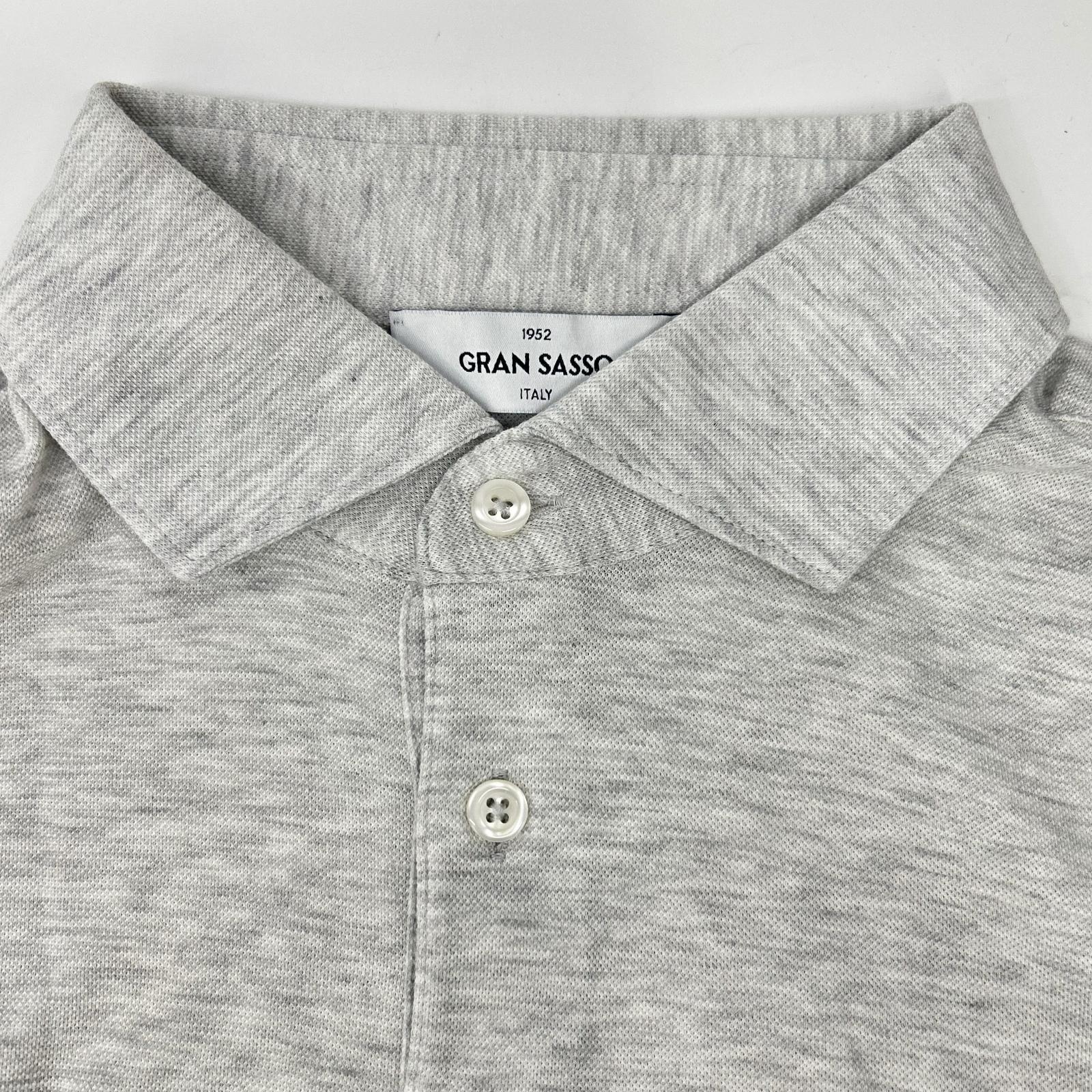 GRAN SASSO グランサッソ ライトグレー 24P 60103 81401 70双糸 コットン 鹿の子 ポロシャツ トップス