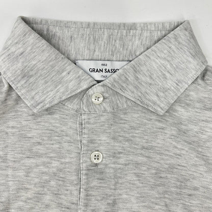 GRAN SASSO グランサッソ ライトグレー 24P 60103 81401 70双糸 コットン 鹿の子 ポロシャツ トップス