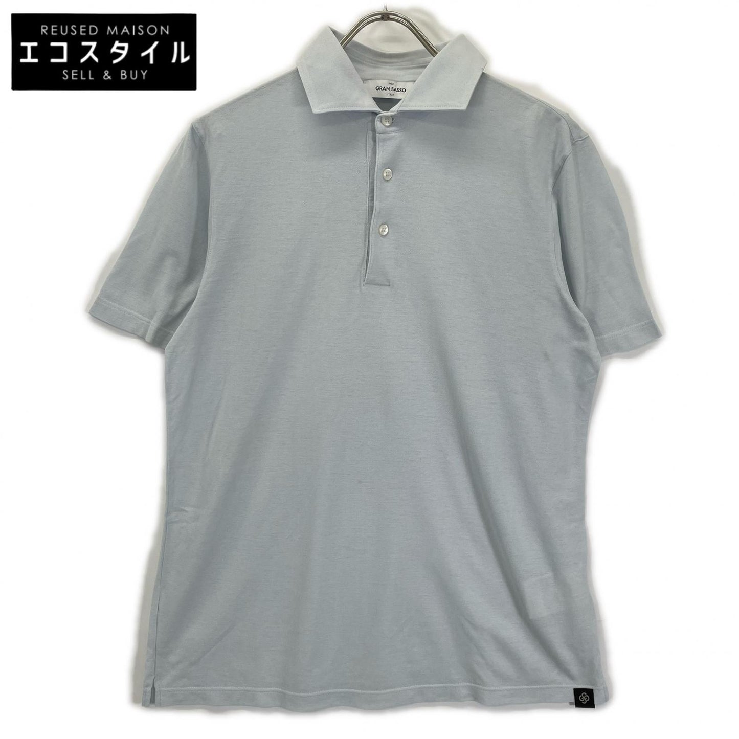 GRAN SASSO グランサッソ ライトブルー 24P 60103 81401 70双糸 コットン 鹿の子 ポロシャツ トップス