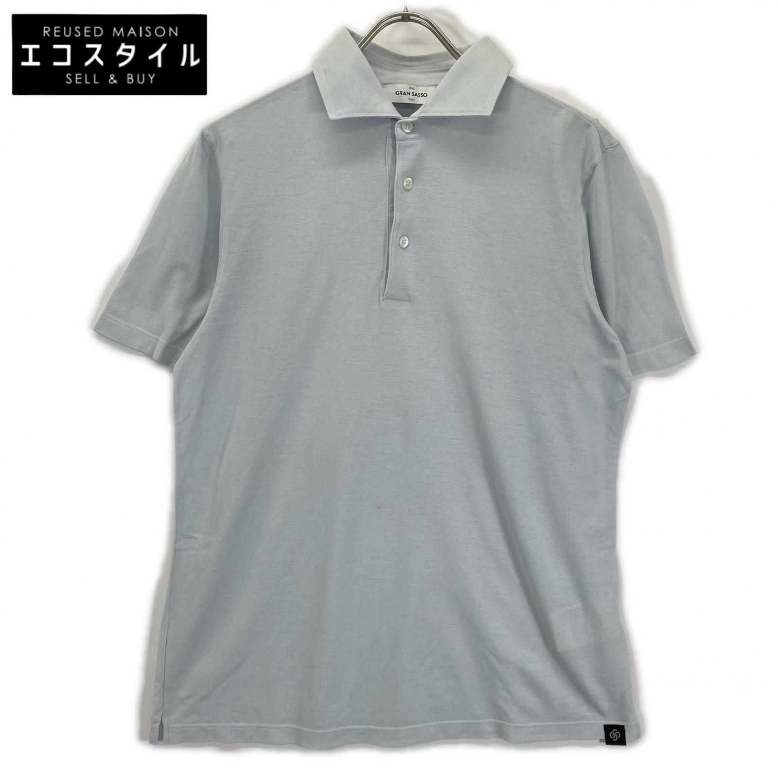 GRAN SASSO グランサッソ ライトブルー 24P 60103 81401 70双糸 コットン 鹿の子 ポロシャツ トップス