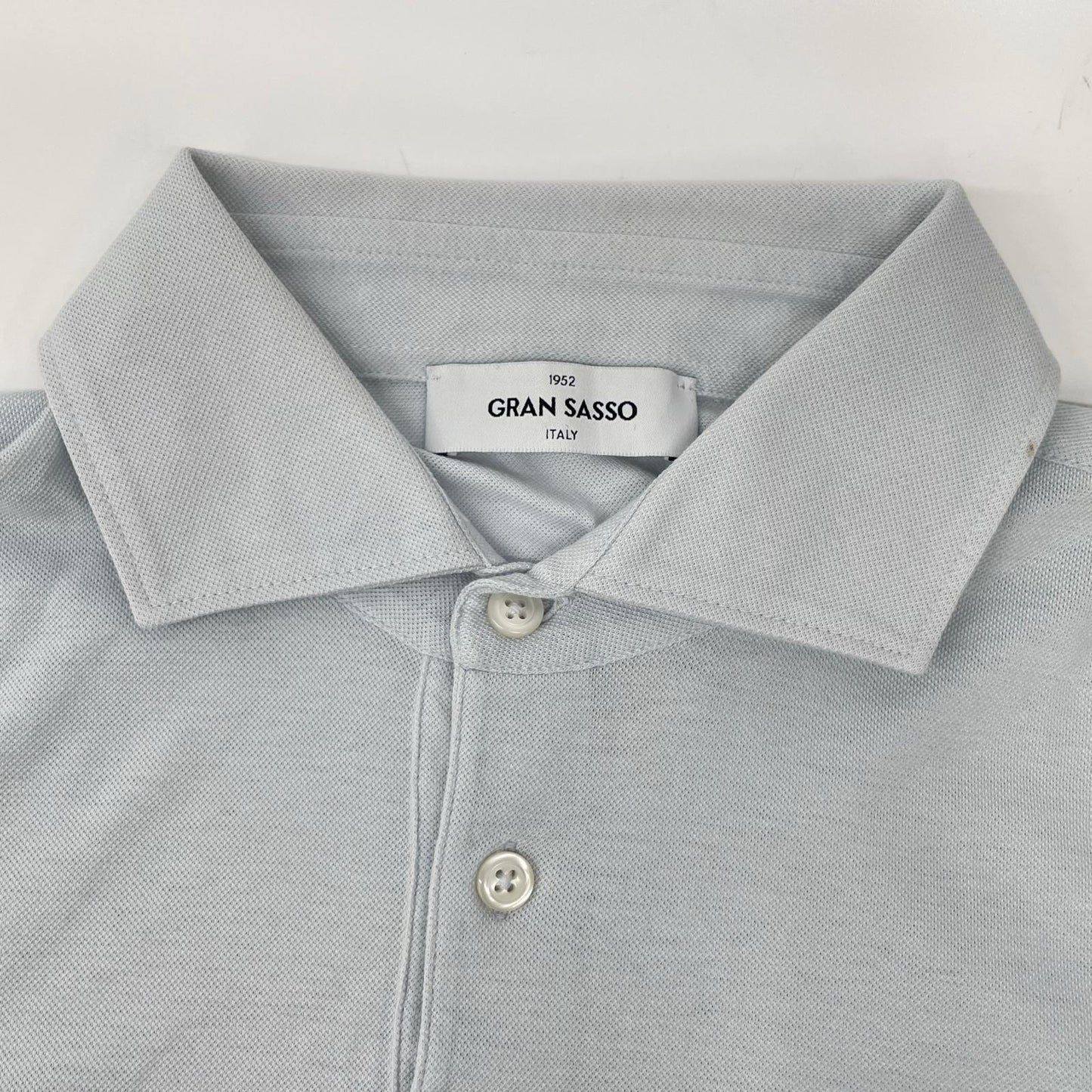 GRAN SASSO グランサッソ ライトブルー 24P 60103 81401 70双糸 コットン 鹿の子 ポロシャツ トップス