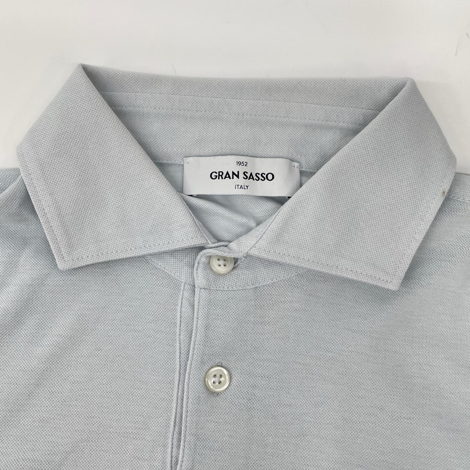 GRAN SASSO グランサッソ ライトブルー 24P 60103 81401 70双糸 コットン 鹿の子 ポロシャツ トップス