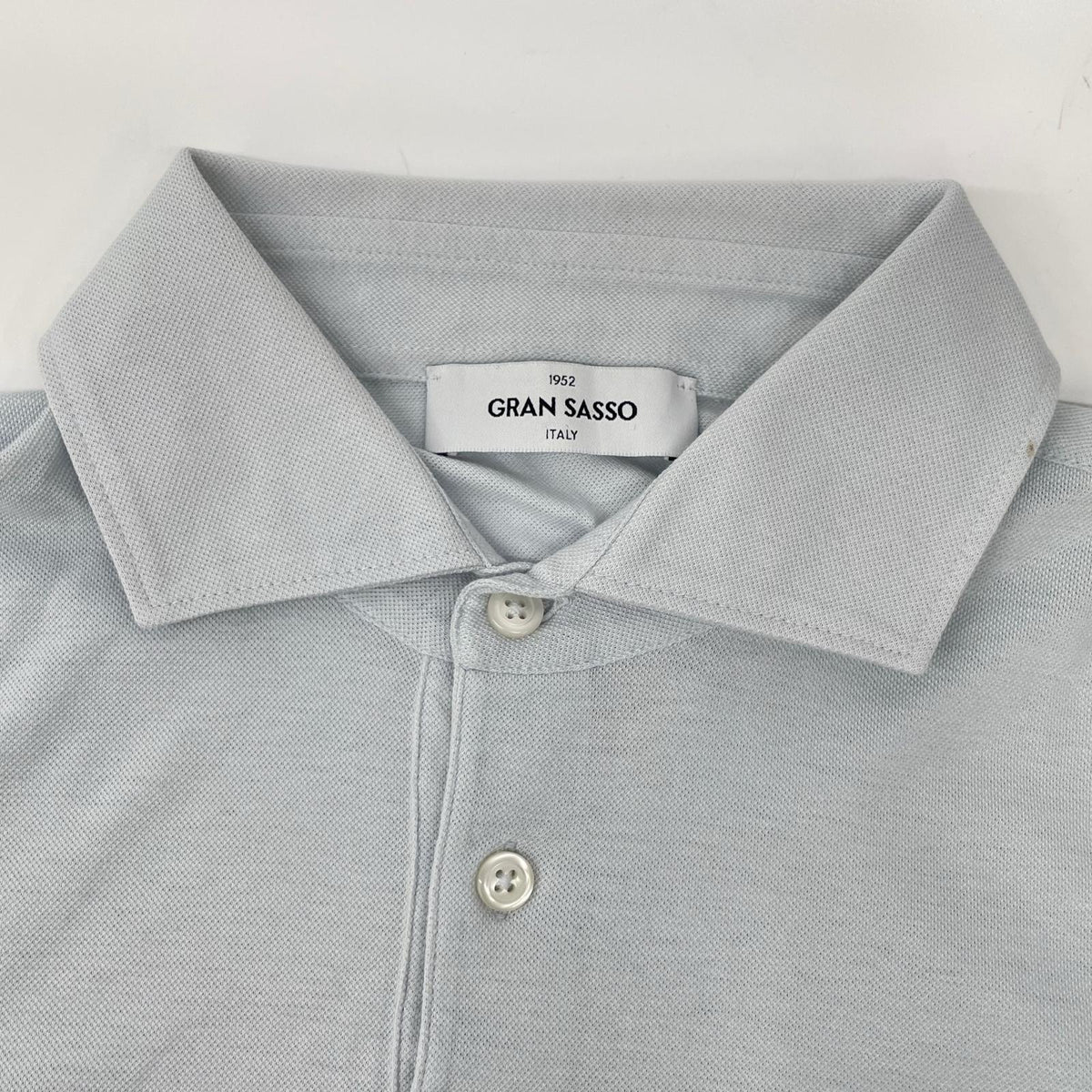 GRAN SASSO グランサッソ ライトブルー 24P 60103 81401 70双糸 コットン 鹿の子 ポロシャツ トップス