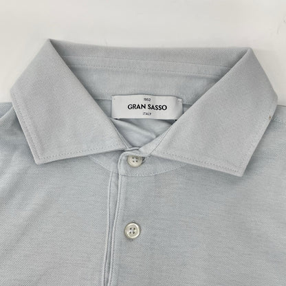 GRAN SASSO グランサッソ ライトブルー 24P 60103 81401 70双糸 コットン 鹿の子 ポロシャツ トップス