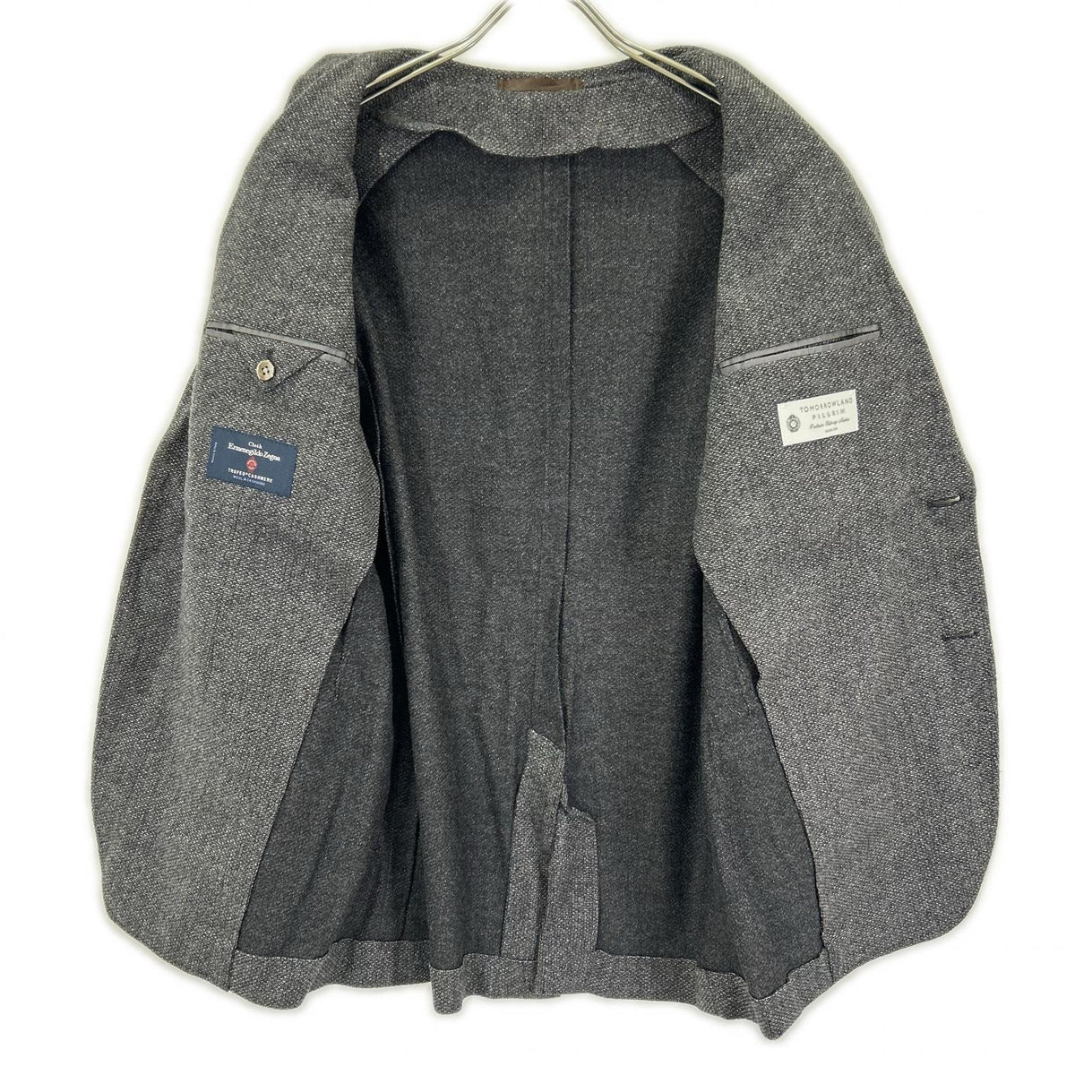 TOMORROWLAND PILGRIM Tomorrowland Pilgrim Gray Zegna Fabric Cashmere-Blend Wool 2-Button Tailored Jacket Jacket
