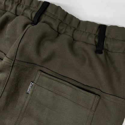 FranCisT_MOR.K.S. FrancisT_MOR.K.S. MB3107 Olive High-Tension Angel Suede Sarouel Wide-Leg Pants Bottoms