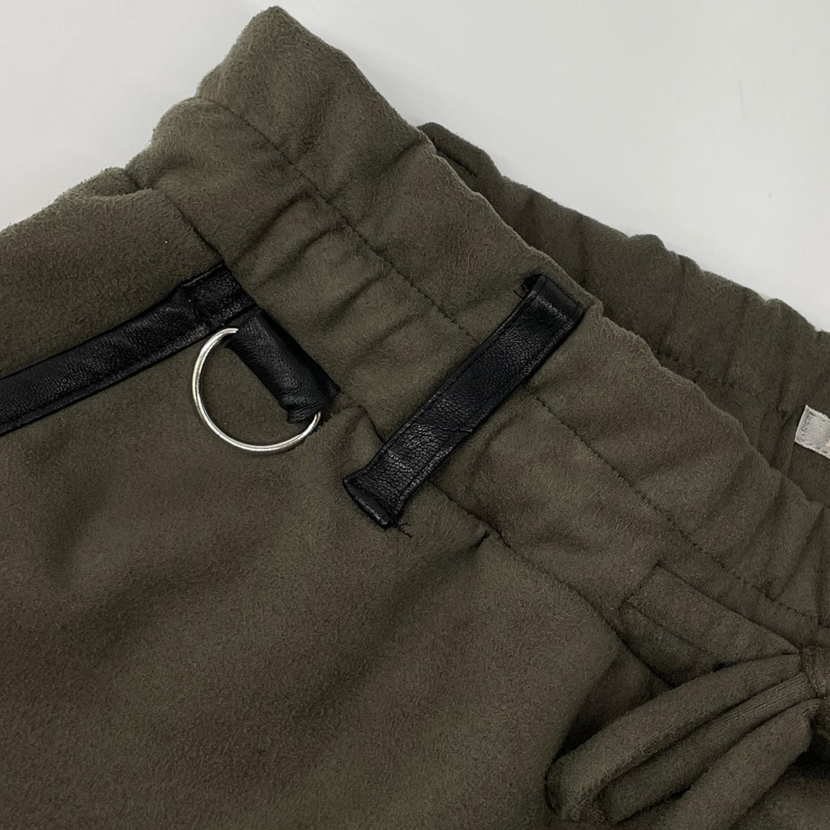 FranCisT_MOR.K.S. FrancisT_MOR.K.S. MB3107 Olive High-Tension Angel Suede Sarouel Wide-Leg Pants Bottoms