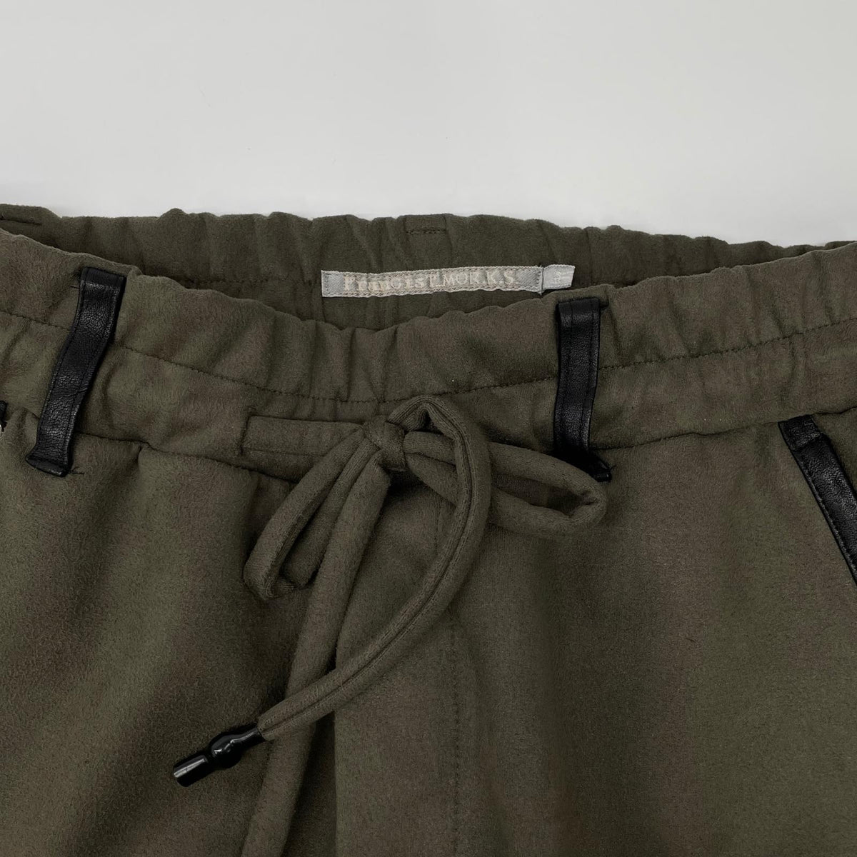 FranCisT_MOR.K.S. FrancisT_MOR.K.S. MB3107 Olive High-Tension Angel Suede Sarouel Wide-Leg Pants Bottoms