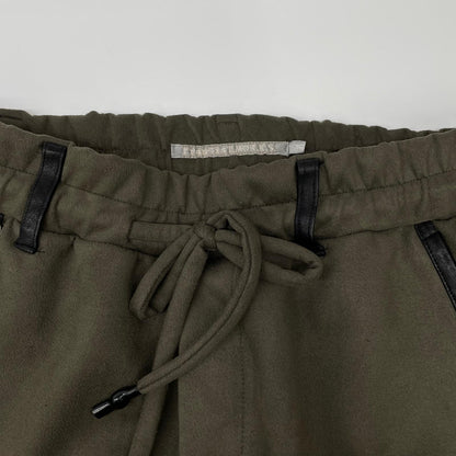 FranCisT_MOR.K.S. FrancisT_MOR.K.S. MB3107 Olive High-Tension Angel Suede Sarouel Wide-Leg Pants Bottoms