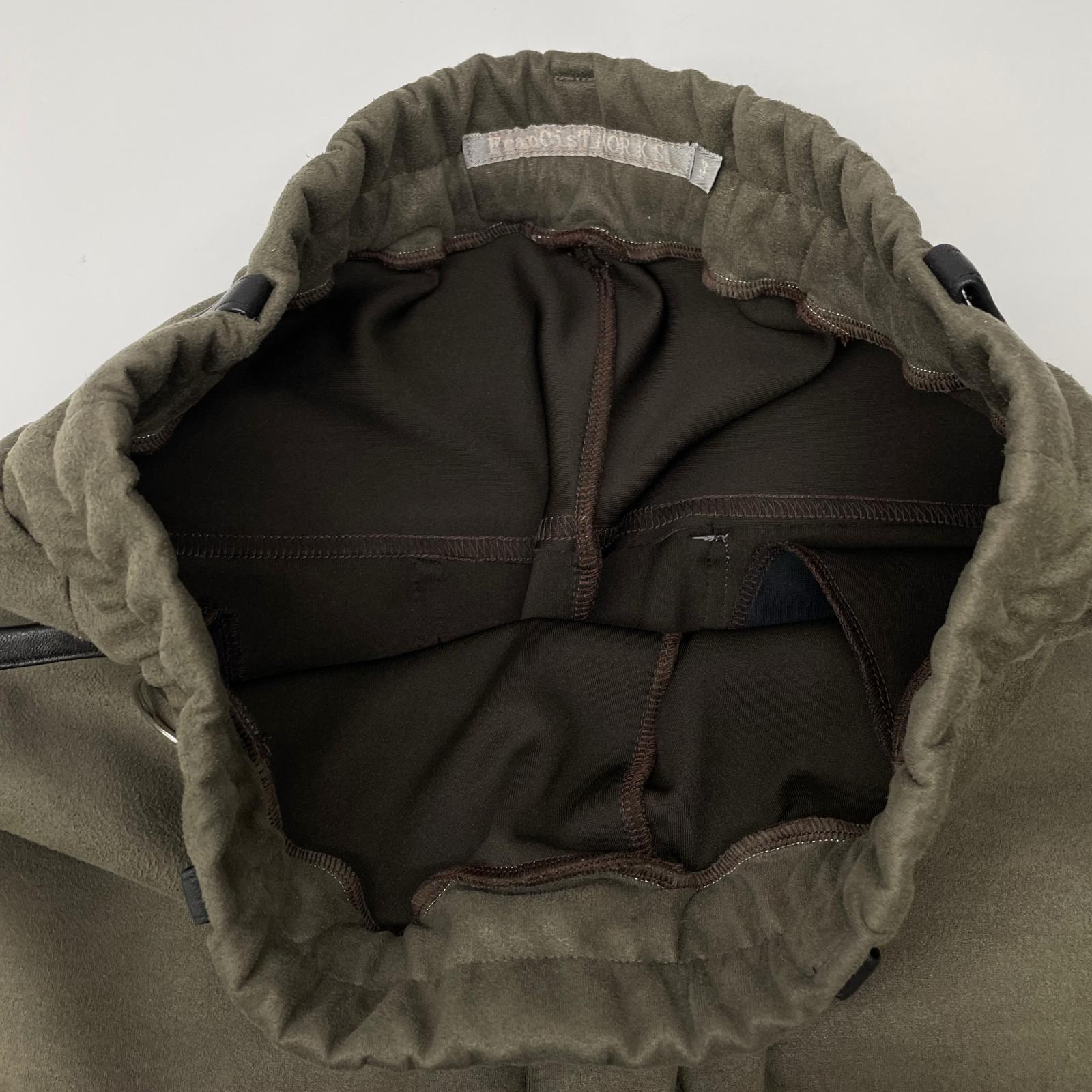 FranCisT_MOR.K.S. FrancisT_MOR.K.S. MB3107 Olive High-Tension Angel Suede Sarouel Wide-Leg Pants Bottoms