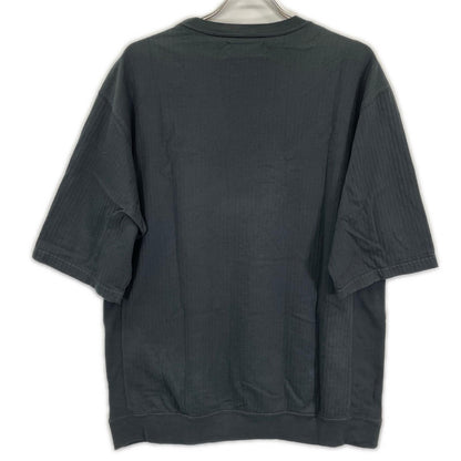 AUBERGE オーベルジュ グリーン Vガゼット コットン ストライプ Tシャツ トップス
