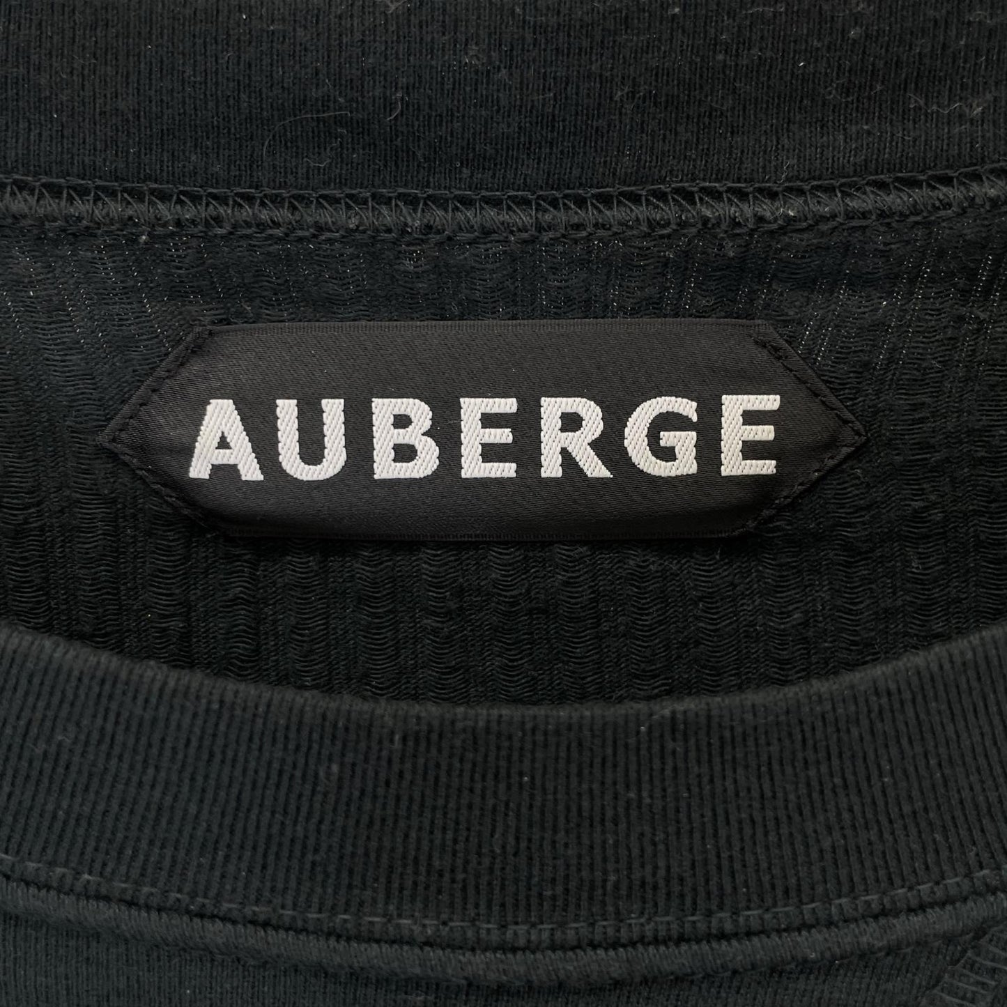 AUBERGE オーベルジュ グリーン Vガゼット コットン ストライプ Tシャツ トップス